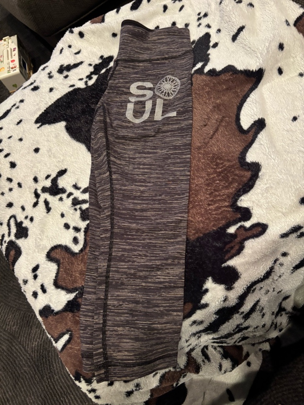 lululemon athletica Black and Charcoal Striped crop Leggings
